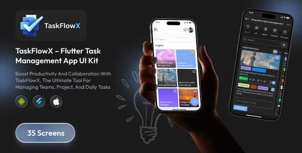 TaskFlowX – To-Do & Task Management Flutter UI Kit