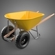 Wood Wooden Handles Handle Frame 2 Twin Wheel Barrow Wheelbarrow - 3DOcean Item for Sale