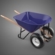 Purple Blue Bucket Tray Cart Wood Handles Two Wheel Wheelbarrow - 3DOcean Item for Sale