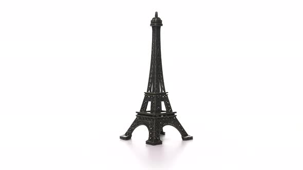 Toy Metal Eiffel Tower Spins on Turntable