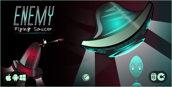 Enemy Flying Saucer - HTML5 Game Template