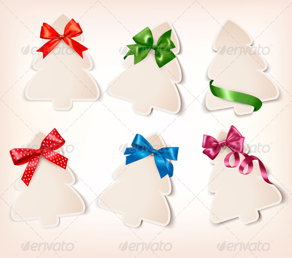Set of Gift Cards with Gift Bows