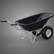 Black Tub Wheelbarrow Tubular Frame Handles Metal Cart Trolley 2 - 3DOcean Item for Sale