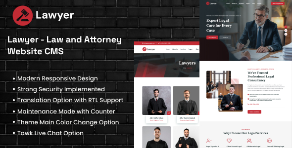 Lawyer - Law and Attorney Website CMS