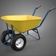 Yellow Two Wheeled Construction Wheelbarrow Cart Trolley Wagon 2 - 3DOcean Item for Sale