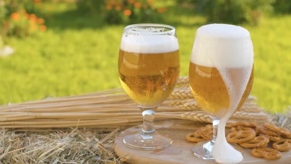 Two Glasses of Beer in the Garden