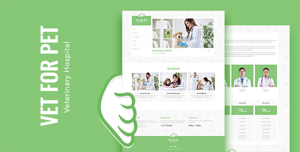 VET FOR PET - Minimal Pet, Animal Doctor and Veterinarian Template