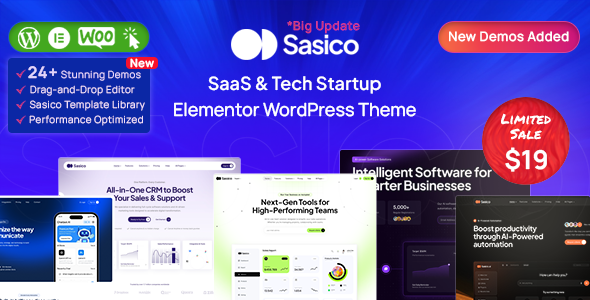 Sasico - SaaS & Tech Startup WordPress Theme