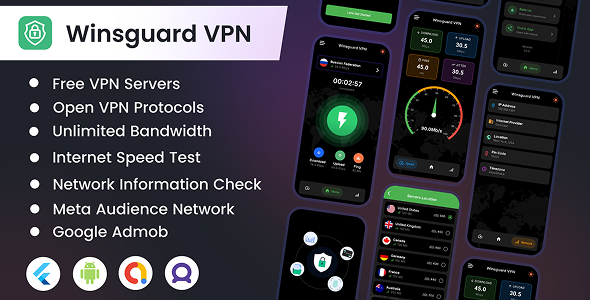 Winsguard VPN – Flutter Android VPN App Source Code with Admob.
