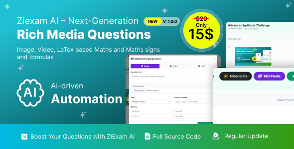 Ziexam AI – Next-Generation Rich Media Questions Addons