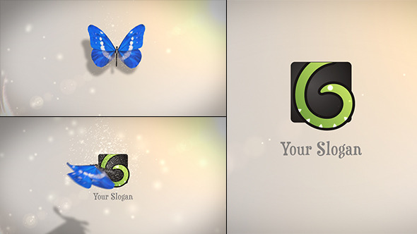 splashing butterfly logo reveal after effects template free download