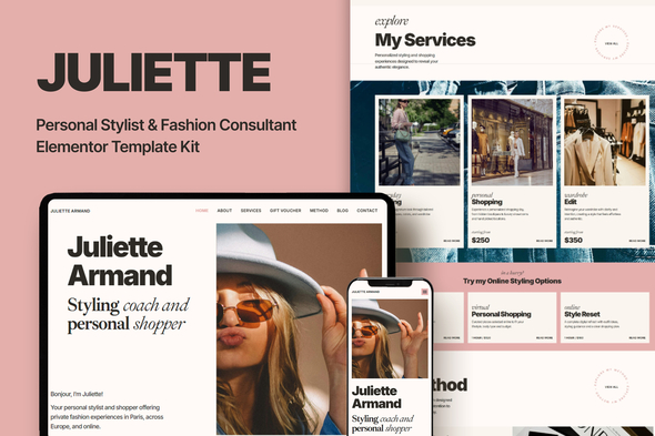 Juliette – Personal Stylist & Fashion Consultant Elementor Pro Template Kit