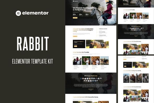 Rabbit - Equestrian & Horse Riding Club Elementor Template Kit
