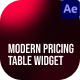 Modern Pricing Table Widget After Effect - VideoHive Item for Sale