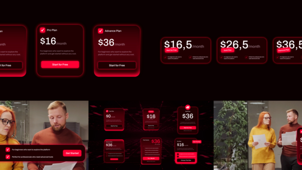 Modern Pricing Table Widget After Effect