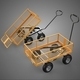 Yellow Orange Four Wheeled Wiremesh Net Cage Cart Wagon Tilt Bed - 3DOcean Item for Sale