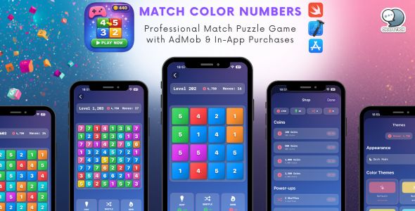 Match Color Numbers – Professional iOS Match Puzzle Game with AdMob & In-App Purchases