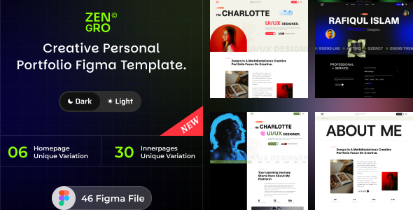 Zengro - Creative Personal Portfolio Figma Template