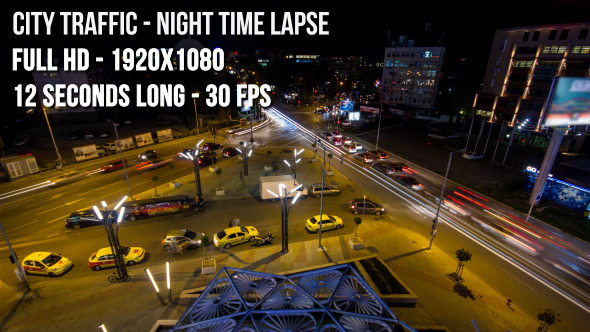 City Traffic Night Time lapse