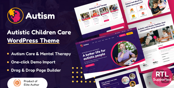 Autism - Autistic Children Care WordPress Theme + RTL