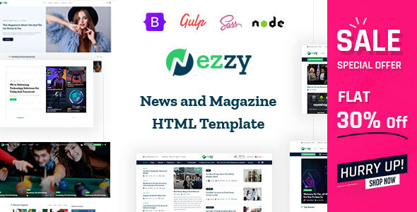 Nezzy - News and Magazine HTML Template