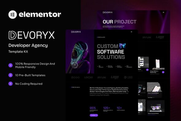 Devoryx - Developer Agency Elementor Template Kit