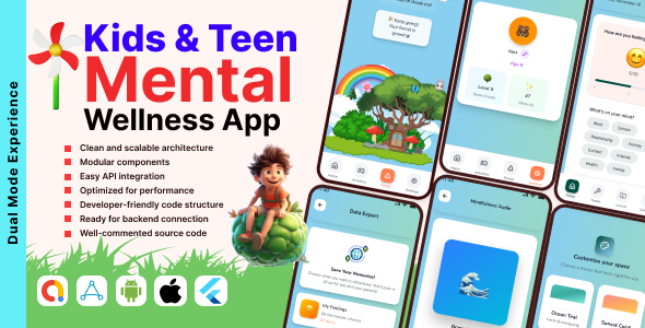 MindBloom – Kids & Teens Mental Health App | Meditation, Mood Tracker, Self Care | Flutter App