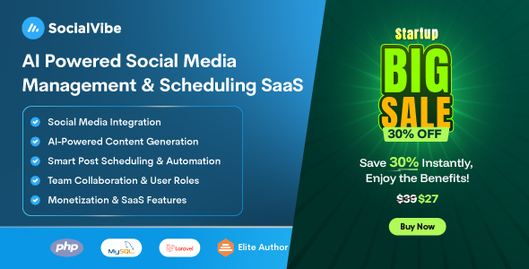 SocialVibe - AI-Powered Social Media Management & Scheduling SaaS