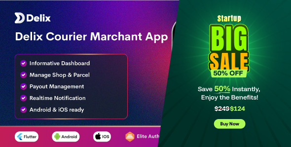 Delix Courier and Parcel Delivery Flutter Merchant App