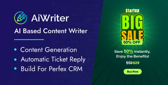 Perfex AiWriter - AI Content Generator And AI Ticket Reply Module