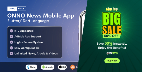 ONNO - Flutter News & Magazine App for Android And iOS