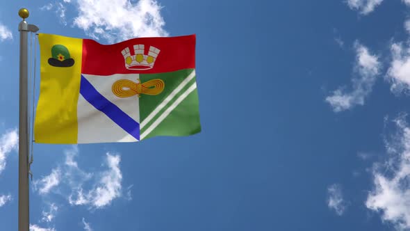 Sasovo City Flag (Russia) On Flagpole