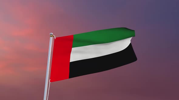 Flag Of United Arab Emirates Waving