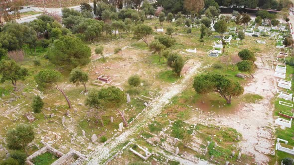 Ancient cemetery in Alanya, Turkey. Islamic cemetery