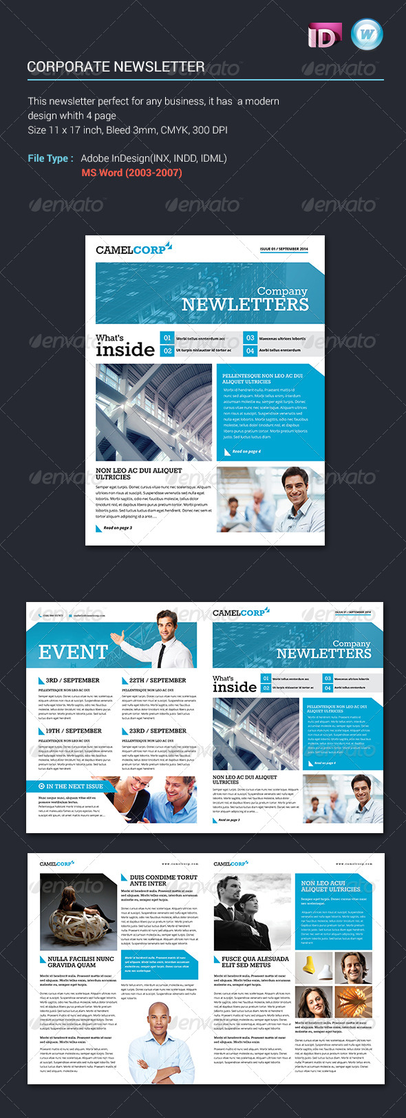 Graphicriver Multi Format Business Newsletter Template Download Free