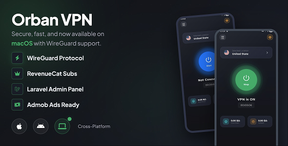 Orban VPN - WireGuard VPN App | Android VPN iOS VPN macOS VPN | Flutter VPN Source Code