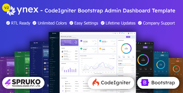 Ynex - Bootstrap Codeigniter Admin Panel Dashboard Template