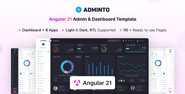Adminto - Angular 21 Admin & Dashboard Template