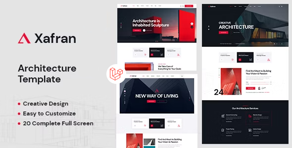 Xafran - Architecture & Interior Design Laravel Template