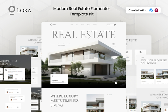 Loka - Modern Real Estate Elementor Template Kit