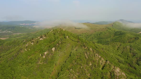 Cinematic Shot of Endless Mountains and Forests in the Russian Far East