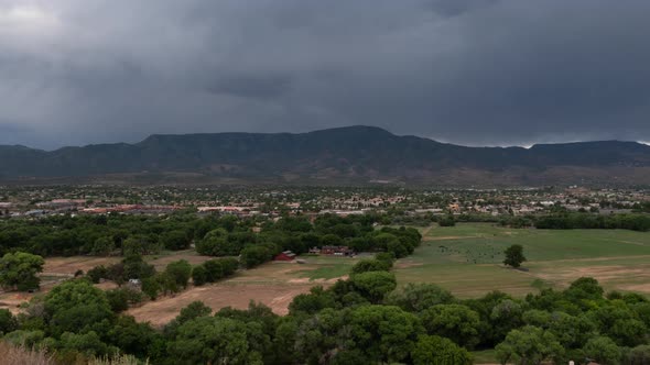 Cottonwood Arizona Overlook with Storm Clouds Zoom Out Timelapse