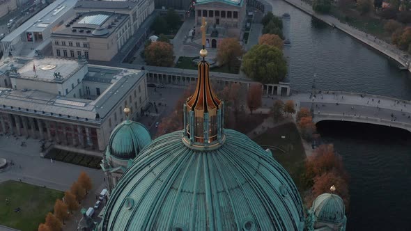 Orbit Shot Around Dome with Cross on Top