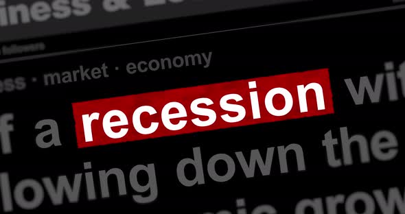 Headline news titles media with recession economy crisis