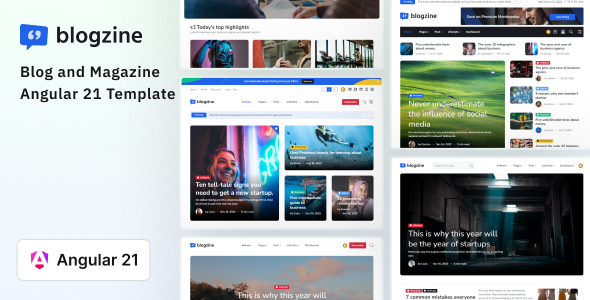 Blogzine - Angular 21 Blog and Magazine Template