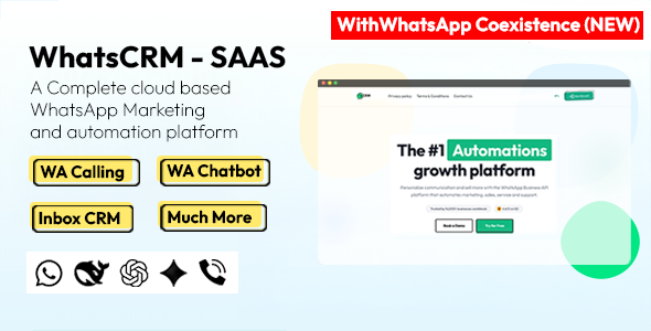 WhatsCRM - Chatbot, Flow Builder, API Access, WhatsApp CRM SAAS System