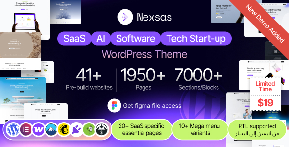 Nexsas | SaaS, AI, Software, Startup WordPress Theme
