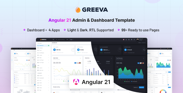 Greeva - Angular 21 Admin & Dashboard Template