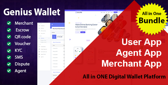 GeniusWallet Bundle - Digital Payment Solution with Mobile Apps