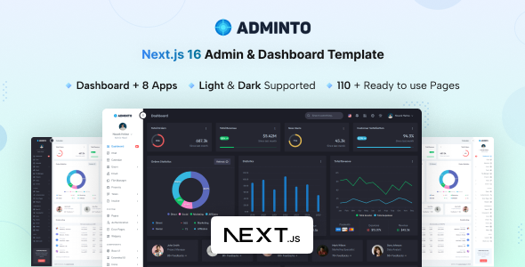 Adminto - NextJs 16 Admin & Dashboard Template